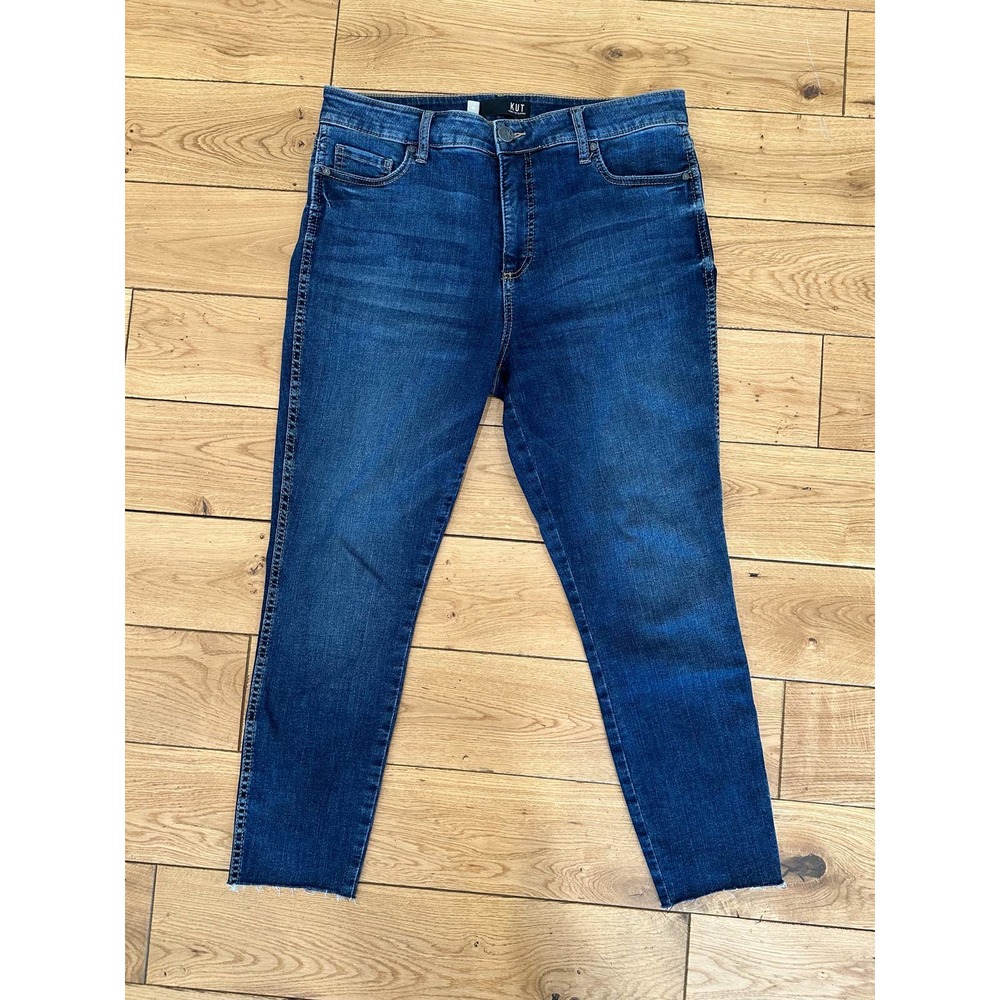 Kut From The Kloth Donna High Rise Fab Ab Ankle Skinny Blue Jean Women’s Size 10